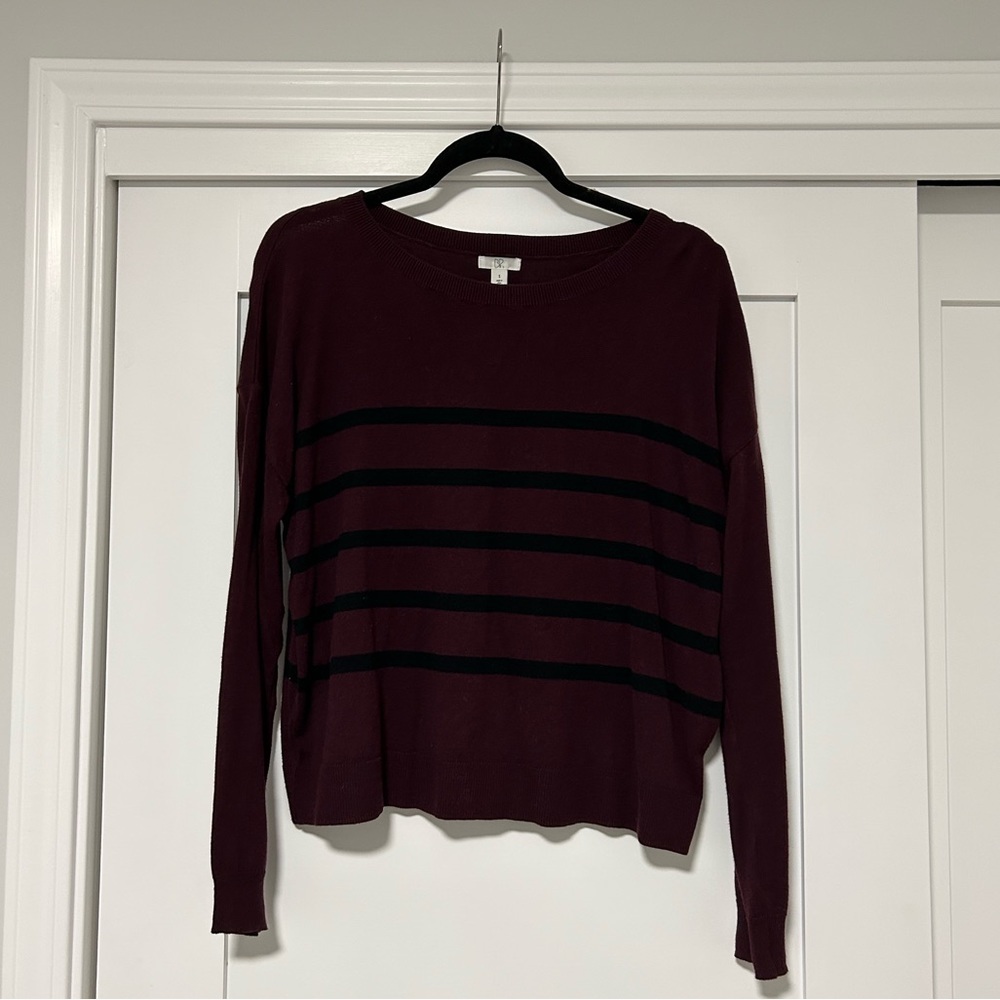 Burgundy Striped Sweater